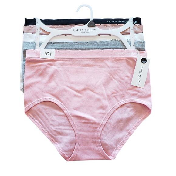 Laura Ashley NWT briefs 5 pack soft stretch briefs L‎ - Picture 1 of 10